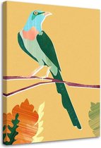 Schilderij Kleurrijke vogel, 2 maten (wanddecoratie)