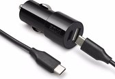 Azuri carcharger with 1xUSB A port, 1xUSB-C port - 4.8A - zwart