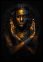 Fighting Women A3 zwart goud poster