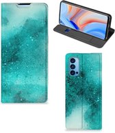 Foto hoesje OPPO Reno4 Pro 5G Smart Cover Painting Blue