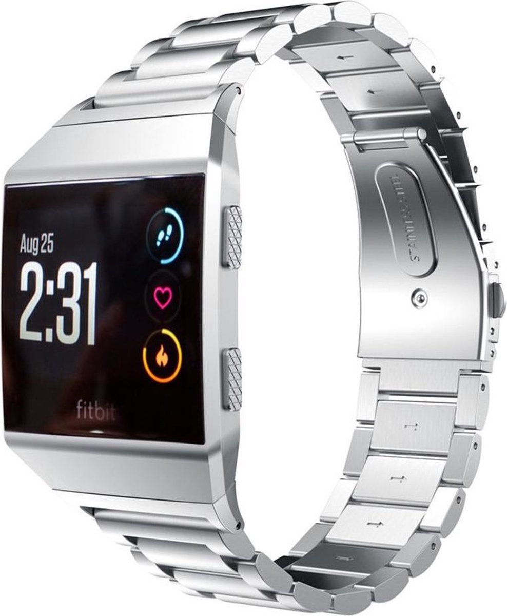 Shop4 - Fitbit Ionic Bandje - Roestvrijstaal Zilver