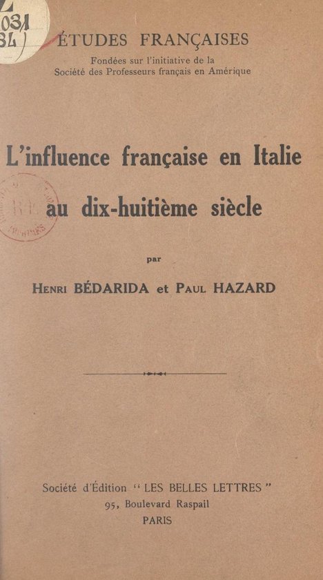 L'influence française en Italie au dix-huitième siècle