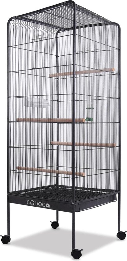 Vogelvoliere XL - Vogelkooi - Grijs - 54 x 54 x 146 cm