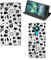Mobiel BookCase Nokia 3.4 Silver Punk