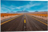 Forex - Weg naar Bergen - 90x60cm Foto op Forex