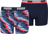 Puma - Boys Glitch Boxer 2 Pack - Blauw - Kinderen - maat  128