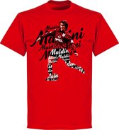 Paolo Maldini Milan Script T-Shirt - Rood - XXL