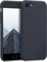 kwmobile telefoonhoesje voor Apple iPhone SE (2022) / SE (2020) / 8 / 7 - Hoesje met siliconen coating - Smartphone case in mat donkerblauw