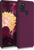 kwmobile telefoonhoesje voor Samsung Galaxy A21s - Hoesje met siliconen coating - Smartphone case in bordeaux-violet