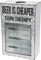 Clayre & Eef Opbergdoos 18*10*27 cm Grijs Metaal Rechthoek Beer therapy Opbergbox