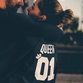 King / Queen 01 Trui (Queen - Maat 4XL) | Koppel Cadeau | Valentijn Cadeautje voor hem & haar