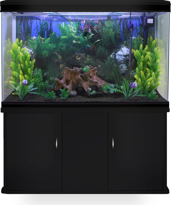 Aquarium 300 L starterset inclusief meubel - Zwart grind - 120.5 cm x 39 cm  x 143,5 cm... | bol.com