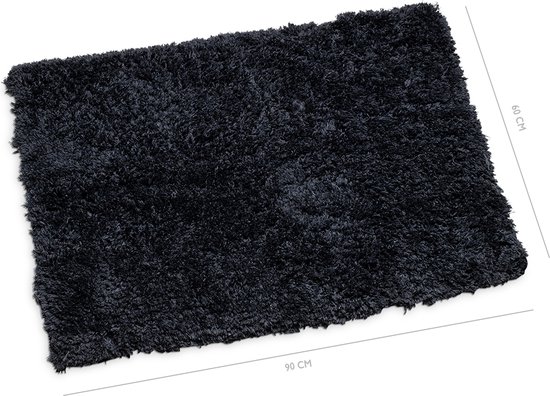 Badmat Classic pure 60x90cm  zwart-Antislip onderkant - Wicotex