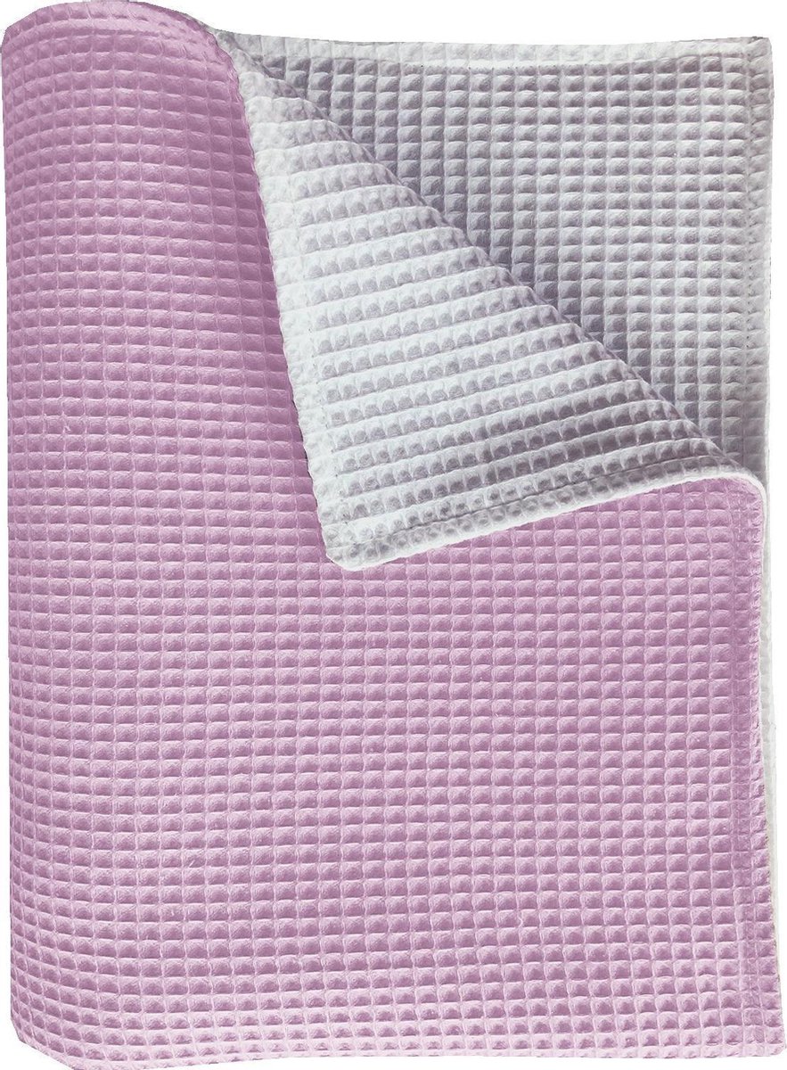 BINK Bedding wiegdeken Pique (Wafel) dubbelzijdig roze/wit 75 x 100 cm