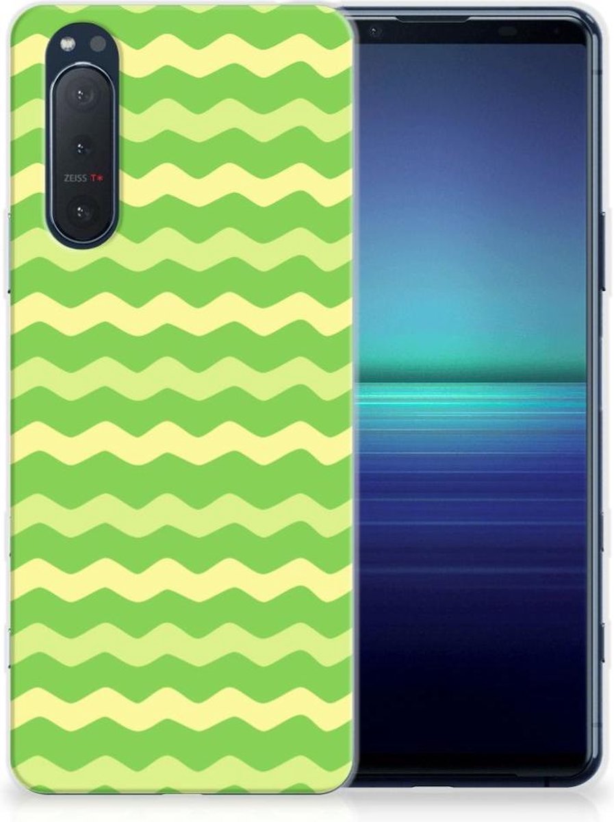 Sony Xperia 5II TPU bumper Waves Green