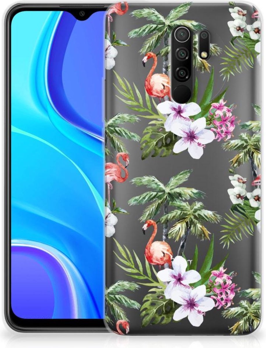Xiaomi Redmi 9 TPU Hoesje Flamingo Palms