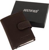Leather Nappa credit case holder brown + box