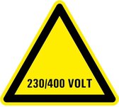 Sticker elektriciteit waarschuwing 230/400 volt 400 mm