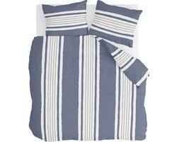 Walra Dekbedovertrek Remade Painted Stripes - 240x220 - 100% katoen - Jeans Blauw