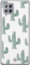 Samsung A42 hoesje siliconen - Cactus print | Samsung Galaxy A42 case | groen | TPU backcover transparant