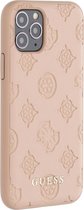 Roze hoesje van Guess - Backcover - 4G Peony - iPhone 11 Pro - PU Leather - GUHCN58PELLP