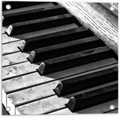 Tuinposter – Versleten Piano Toetsen - 50x50cm Foto op Tuinposter  (wanddecoratie voor buiten en binnen)