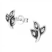 Aramat jewels ® - Zilveren dames oorbellen bloem 925 zilver transparant zirkonia 7x9mm