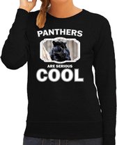 Dieren panters sweater zwart dames - panthers are serious cool trui - cadeau sweater zwarte panter/ panters liefhebber M