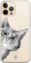 iPhone 12 Pro Max transparant hoesje - Peekaboo | Apple iPhone 12 Pro Max case | TPU backcover transparant