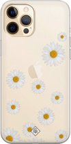 iPhone 12 Pro Max transparant hoesje - Daisies | Apple iPhone 12 Pro Max case | TPU backcover transparant