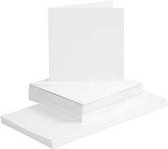 Kaarten en enveloppen, afmeting kaart 15x15 cm, afmeting envelop 16x16 cm, wit, 50sets