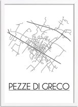 Pezze di Greco Italië Plattegrond poster A2 + fotolijst wit (42x59,4cm) - DesignClaud