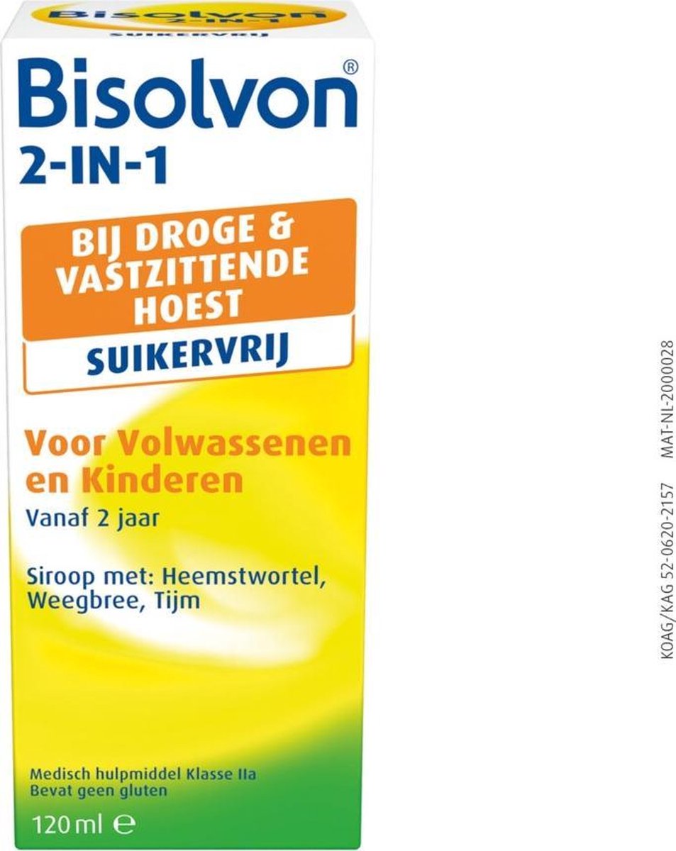Bisolvon Drank 2-in-1 suikervrij (120ml) - Bisolvon