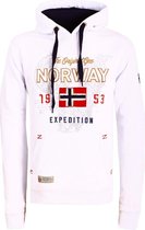 Geographical Norway Hoodie Heren Sweatshirt Wit Guitre - M