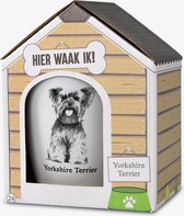 Mok - Hond - Cadeau - Yorkshire Terrier - Gevuld met een dropmix - In cadeauverpakking met gekleurd lint