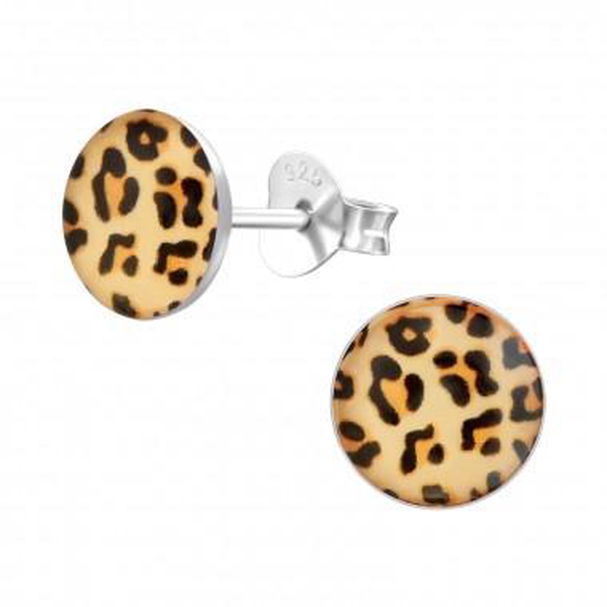 Zilveren oorstekers - Ear Jewels - Luipaardprint - Hypoallergeen