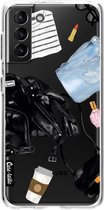 Casetastic Samsung Galaxy S21 Plus 4G/5G Hoesje - Softcover Hoesje met Design - Fashion Flatlay Print