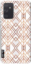 Casetastic Samsung Galaxy A72 (2021) 5G / Galaxy A72 (2021) 4G Hoesje - Softcover Hoesje met Design - Copper Geo Print