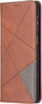 Geometric Book Case - Samsung Galaxy S21 Plus Hoesje - Donkerbruin