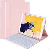 Hoes Geschikt voor iPad 10.2 2020 Hoes Toetsenbord Hoesje Keyboard Case Cover - Hoesje Geschikt voor iPad 8 Hoes Toetsenbord Case - Roze