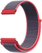 Bandje Voor Garmin Vivoactive / Vivomove Nylon Band - Elektrisch Roze - Maat: 20mm - Horlogebandje, Armband