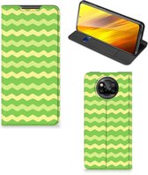 Book Case Xiaomi Poco X3 | Poco X3 Pro Telefoonhoesje Waves Green