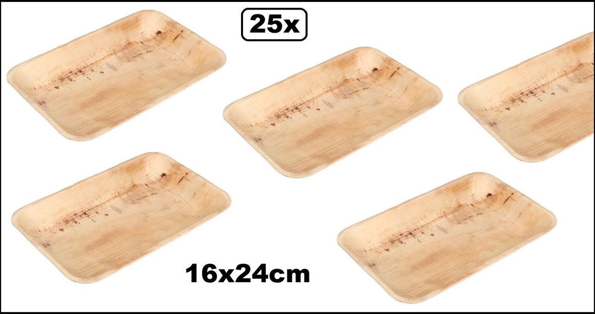 25x BIO Palmblad borden 16x24cm - bord eten diner kerst next generation palm 100% composteerbaar