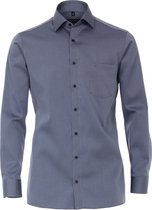 CASA MODA comfort fit overhemd - mouwlengte 72 cm - blauw twill - Strijkvrij - Boordmaat: 48
