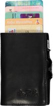 Tony Perotti pasjes RFID portemonnee (6 pasjes) met papiergeldvak - zwart leer - Maat: One size