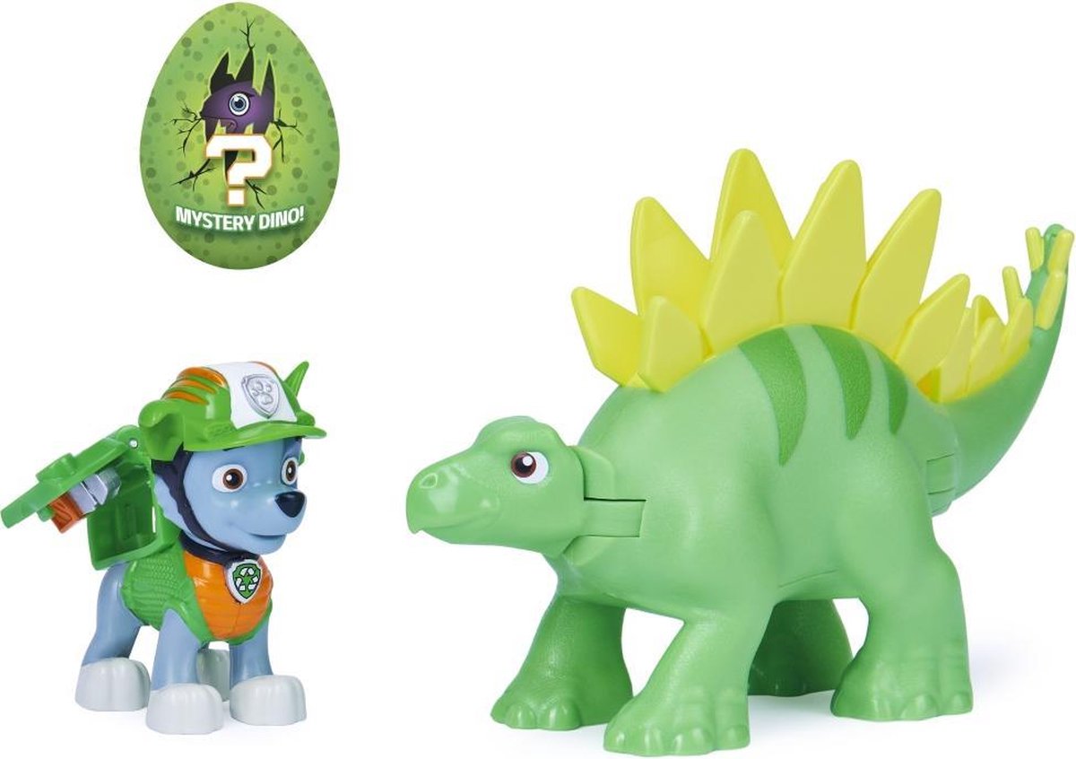 PAW Patrol, Dino Rescue Rocky and Dinosaur Action Figure-set, voor kinderen vanaf 3 jr.