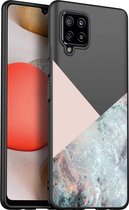 iMoshion Design voor de Samsung Galaxy A42 hoesje - Marmer - Roze / Zwart