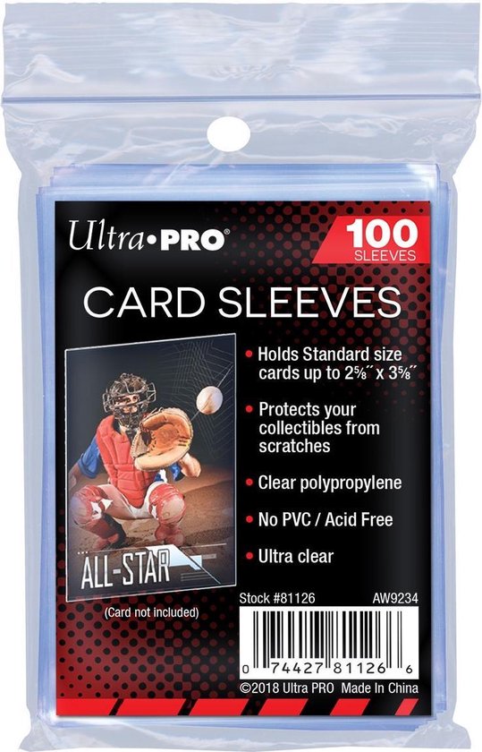 Pochettes de protection pour cartes Ultra Pro 100 Soft Card, Jeux