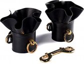 Leather lacelike handcuffs - Party Favorites - black - Discreet verpakt en bezorgd