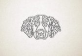Line Art - Hond - Berner sennen - XS - 18x30cm - Wit - geometrische wanddecoratie